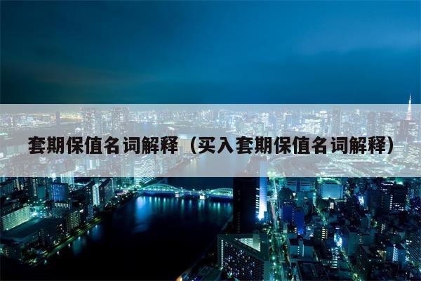 套期保值名词解释（买入套期保值名词解释）