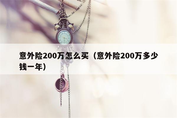 意外险200万怎么买（意外险200万多少钱一年）