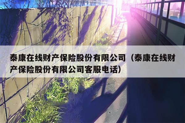 泰康在线财产保险股份有限公司（泰康在线财产保险股份有限公司客服电话）