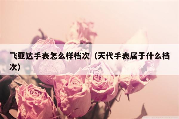 飞亚达手表怎么样档次（天代手表属于什么档次）