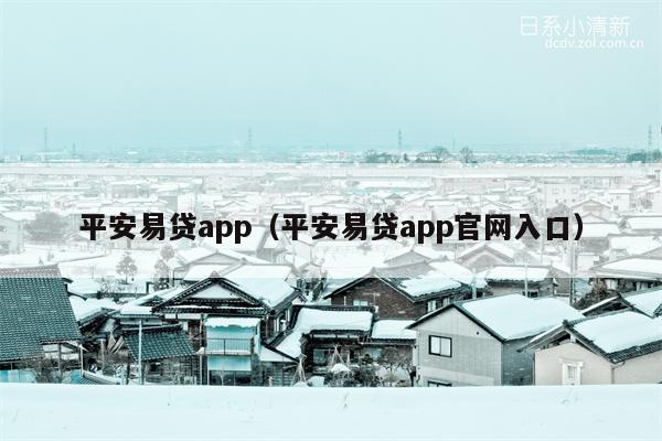 平安易贷app（平安易贷app官网入口）