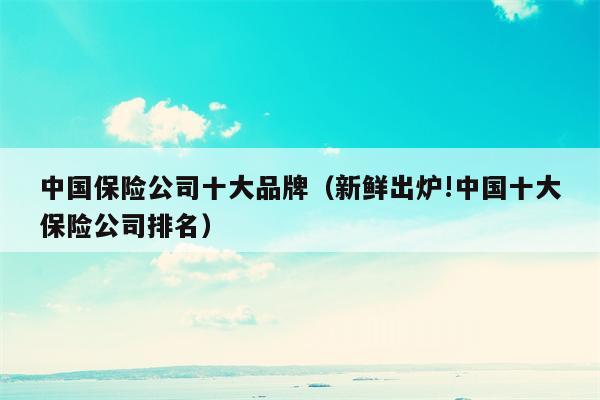 中国保险公司十大品牌（新鲜出炉!中国十大保险公司排名）