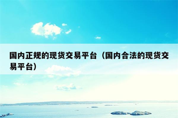 国内正规的现货交易平台（国内合法的现货交易平台）