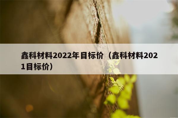 鑫科材料2022年目标价（鑫科材料2021目标价）