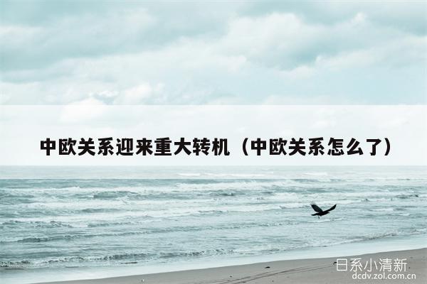 中欧关系迎来重大转机（中欧关系怎么了）