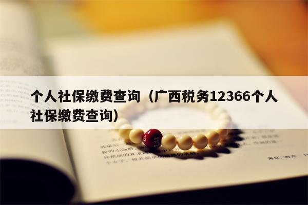 个人社保缴费查询（广西税务12366个人社保缴费查询）