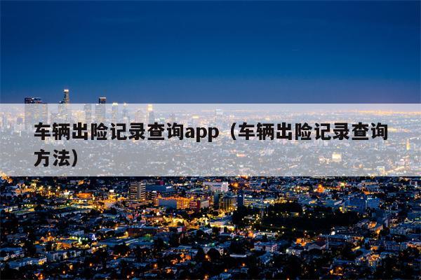 车辆出险记录查询app（车辆出险记录查询方法）