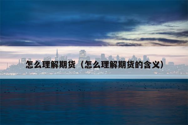 怎么理解期货（怎么理解期货的含义）