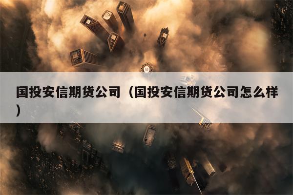 国投安信期货公司（国投安信期货公司怎么样）