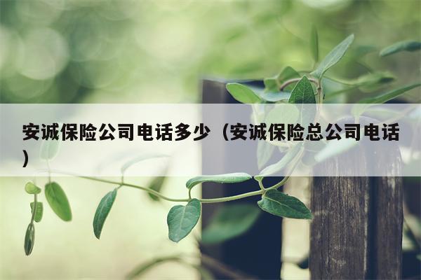 安诚保险公司电话多少（安诚保险总公司电话）