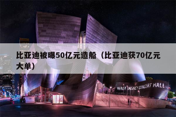 比亚迪被曝50亿元造船（比亚迪获70亿元大单）