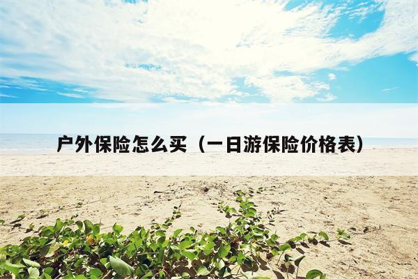 户外保险怎么买（一日游保险价格表）