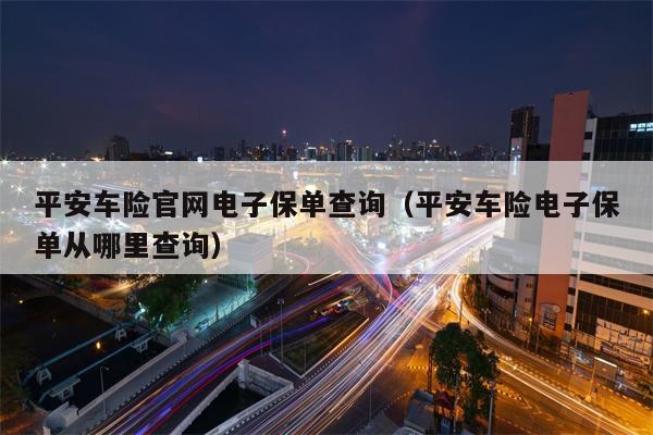 平安车险官网电子保单查询（平安车险电子保单从哪里查询）