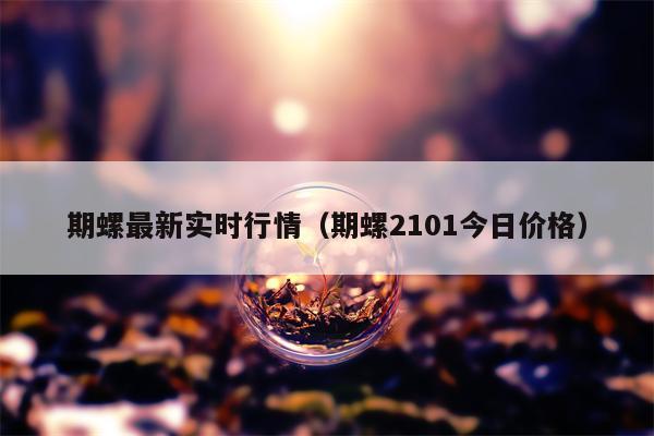 期螺最新实时行情（期螺2101今日价格）