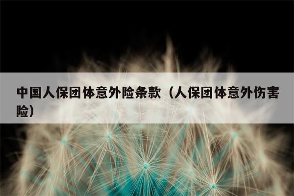 中国人保团体意外险条款（人保团体意外伤害险）
