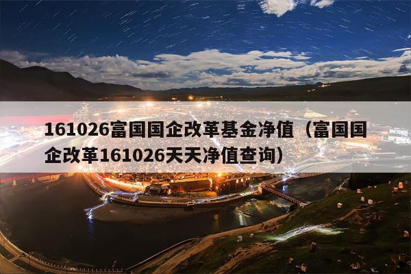 161026富国国企改革基金净值（富国国企改革161026天天净值查询）