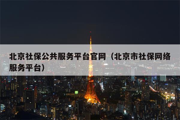 北京社保公共服务平台官网（北京市社保网络服务平台）