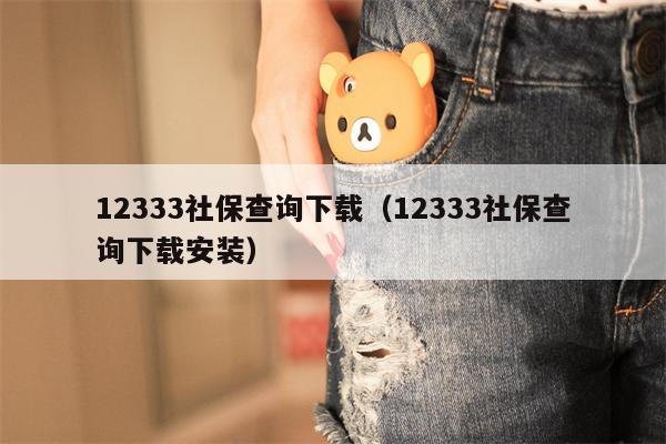 12333社保查询下载（12333社保查询下载安装）