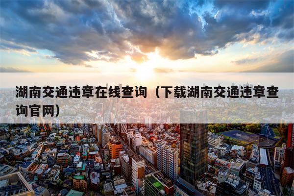 湖南交通违章在线查询（下载湖南交通违章查询官网）
