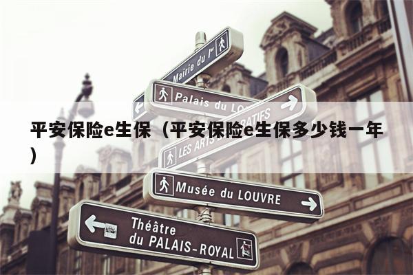 平安保险e生保（平安保险e生保多少钱一年）
