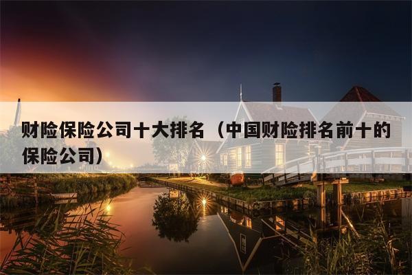 财险保险公司十大排名（中国财险排名前十的保险公司）