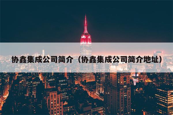 协鑫集成公司简介（协鑫集成公司简介地址）