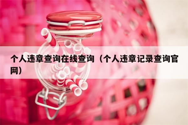个人违章查询在线查询（个人违章记录查询官网）