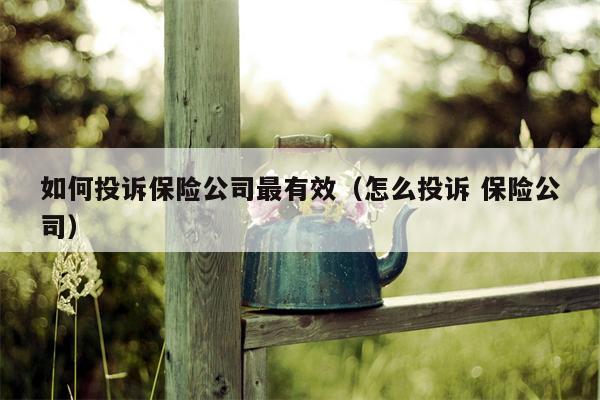 如何投诉保险公司最有效（怎么投诉 保险公司）