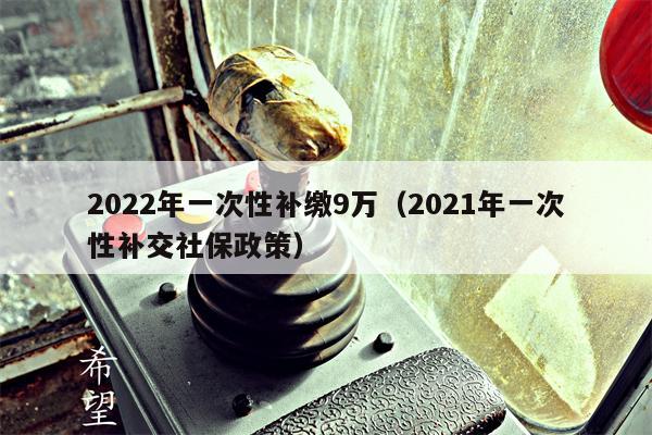 2022年一次性补缴9万（2021年一次性补交社保政策）