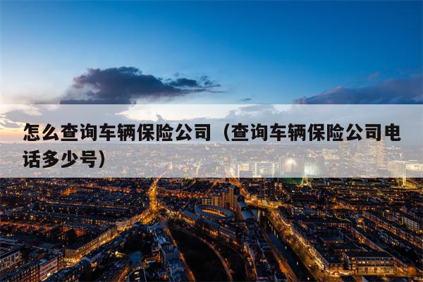 怎么查询车辆保险公司（查询车辆保险公司电话多少号）