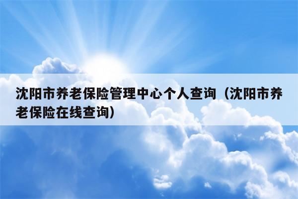 沈阳市养老保险管理中心个人查询（沈阳市养老保险在线查询）