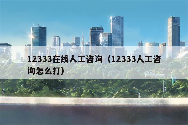 12333在线人工咨询（12333人工咨询怎么打）