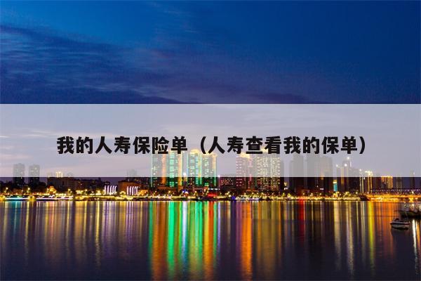 我的人寿保险单（人寿查看我的保单）