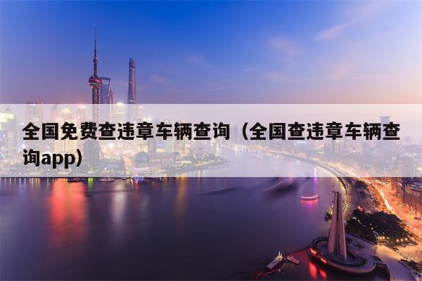 全国免费查违章车辆查询（全国查违章车辆查询app）