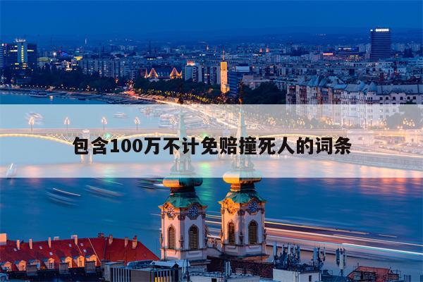 包含100万不计免赔撞死人的词条