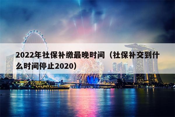 2022年社保补缴最晚时间（社保补交到什么时间停止2020）
