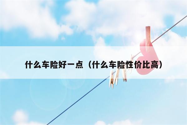 什么车险好一点（什么车险性价比高）