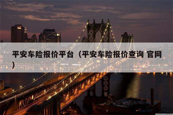 平安车险报价平台（平安车险报价查询 官网）