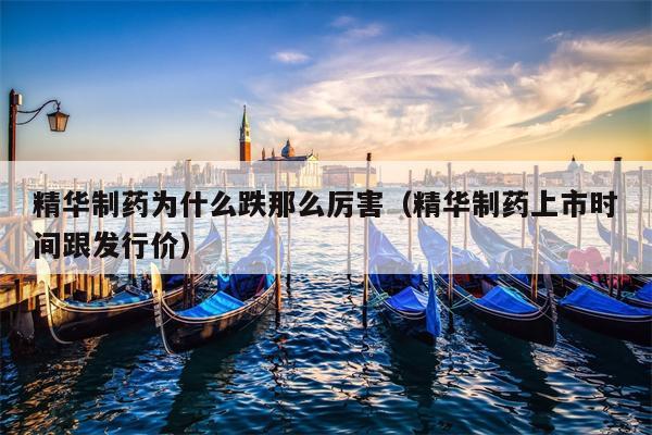 精华制药为什么跌那么厉害（精华制药上市时间跟发行价）