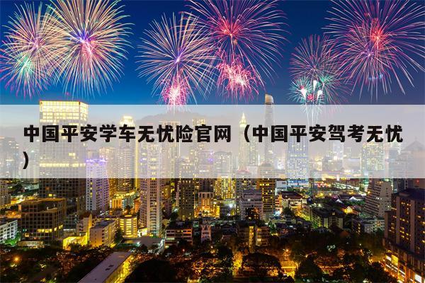 中国平安学车无忧险官网（中国平安驾考无忧）