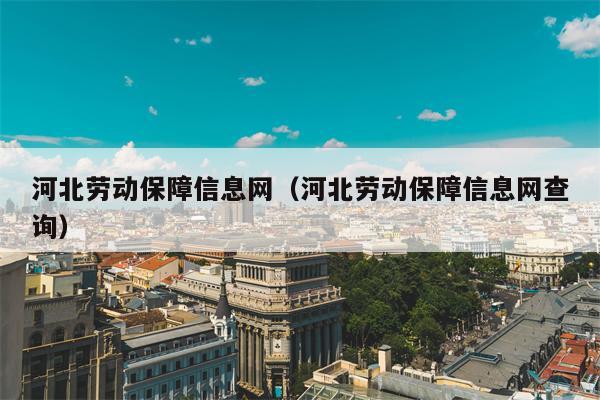 河北劳动保障信息网（河北劳动保障信息网查询）