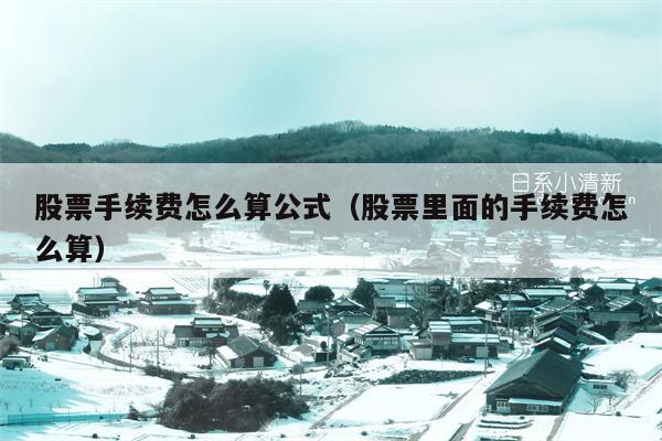 股票手续费怎么算公式（股票里面的手续费怎么算）