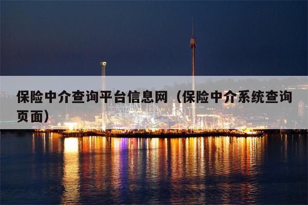 保险中介查询平台信息网（保险中介系统查询页面）