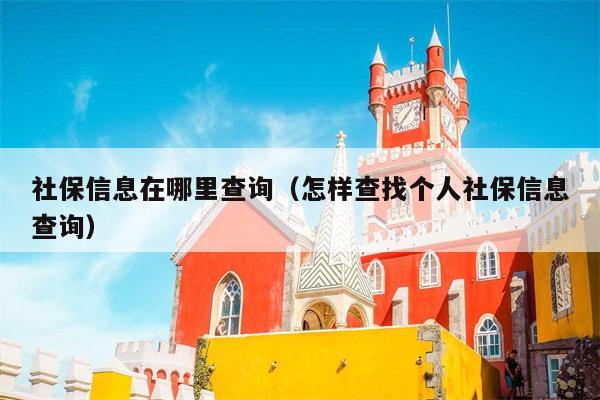 社保信息在哪里查询（怎样查找个人社保信息查询）